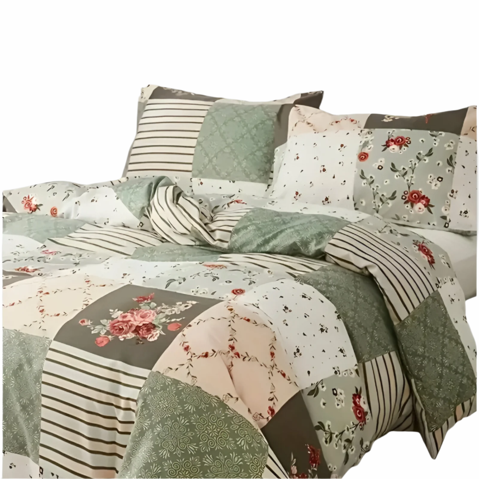 Komplet pościeli bawełnianej 160x200 – Elegancki zestaw z kwiatowym wzorem do sypialni, komfortowy i stylowy dodatek 1