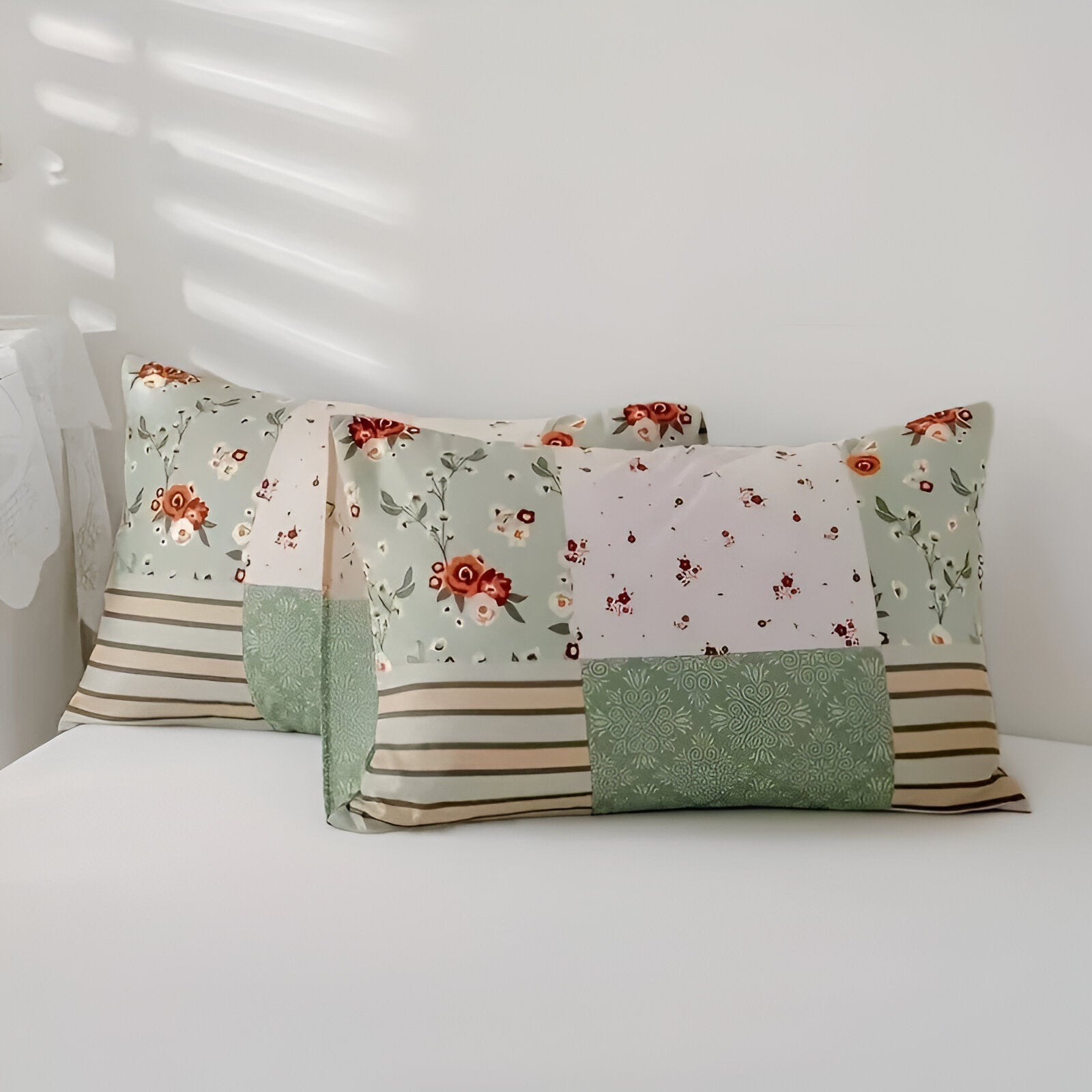 Komplet pościeli bawełnianej 160x200 – Elegancki zestaw z kwiatowym wzorem do sypialni, komfortowy i stylowy dodatek 4