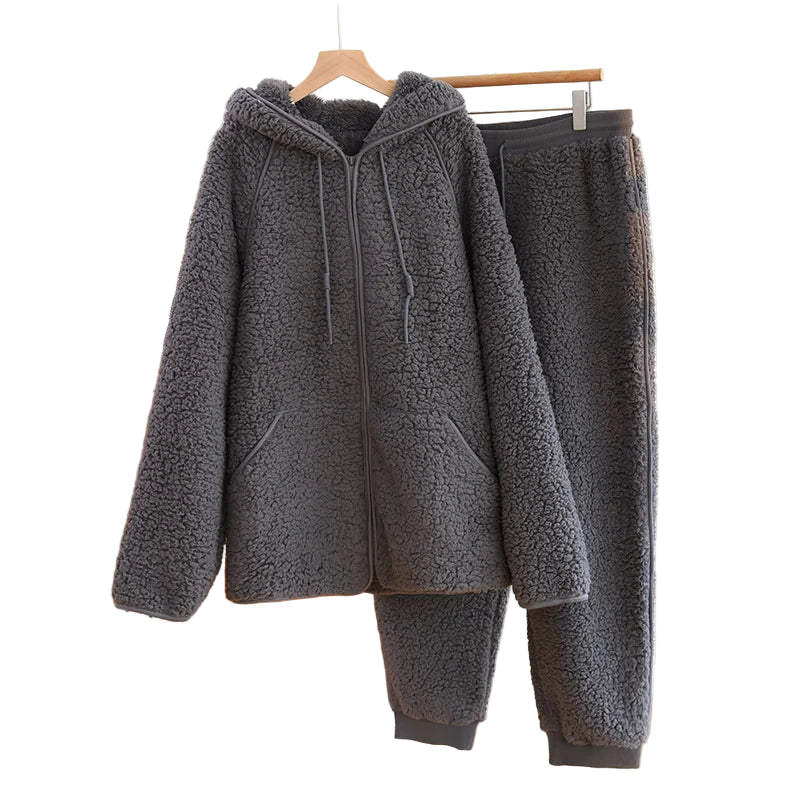 Koralowy Zestaw Piżam dla Kobiet – Ciepły i Przytulny Komfort na Zimowe Noce 0