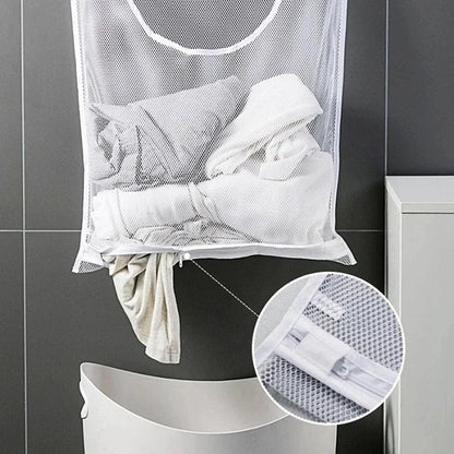 Kosz na pranie SpaceSaver Pro – Faltowy, Biały Kosz na Bieliznę do Małych Przestrzeni, Zawieszany, Praktyczny i Stylowy 1
