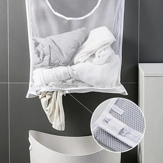 Kosz na pranie SpaceSaver Pro – Faltowy, Biały Kosz na Bieliznę do Małych Przestrzeni, Zawieszany, Praktyczny i Stylowy 1