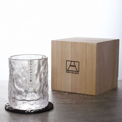 Kryształowa Szklanka do Whisky Edo Kiriko – Ręcznie Cięte Szkło z Drewnianym Pudełkiem, Elegancki Design 5