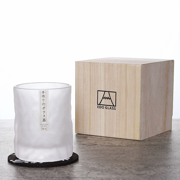 Kryształowa Szklanka do Whisky Edo Kiriko – Ręcznie Cięte Szkło z Drewnianym Pudełkiem, Elegancki Design 7