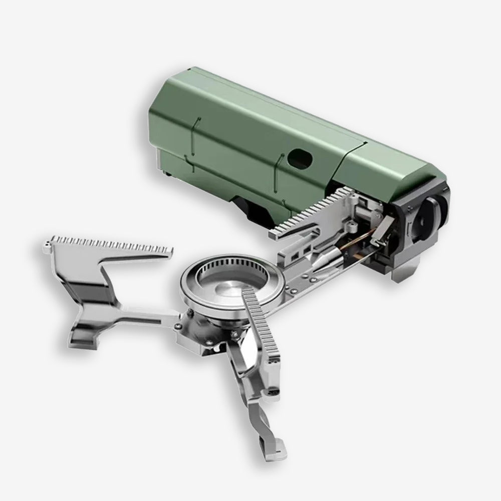 Kuchenka Campingowa Aluminium, Kompaktowa i Składana, Regulacja Płomienia, Lekka i Stabilna na Wyprawy 7