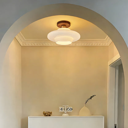 Lampa sufitowa drewniana z żarówką LED w zestawie