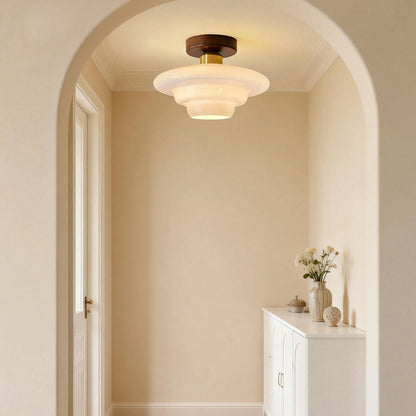Lampa sufitowa skandynawska drewno orzechowe – rozmiar B średnica 28 cm