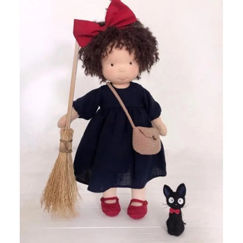 Lalka Waldorfska z Bawełny PP, Ręcznie Szyta z Kawaii Detalami, Idealna do Przytulania - 11 cm x 32 cm 29