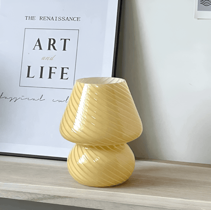 Lampa Biurkowa Vintage z Ręcznie Wytwarzanego Szkła, 3 Temperatury Barwowe, Kompaktowa, z Portem USB – Striped Glow 4