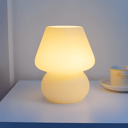 Lampa Biurkowa Vintage z Ręcznie Wytwarzanego Szkła, 3 Temperatury Barwowe, Kompaktowa, z Portem USB – Striped Glow 5