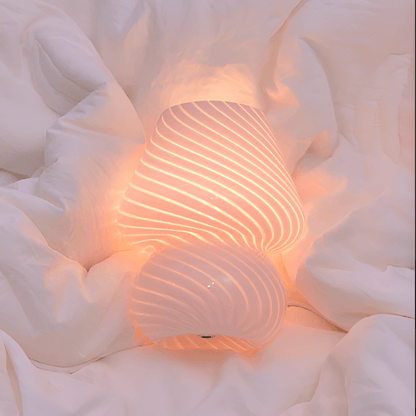 Lampa Biurkowa Vintage z Ręcznie Wytwarzanego Szkła, 3 Temperatury Barwowe, Kompaktowa, z Portem USB – Striped Glow 6