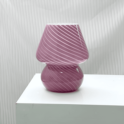 Lampa Biurkowa Vintage z Ręcznie Wytwarzanego Szkła, 3 Temperatury Barwowe, Kompaktowa, z Portem USB – Striped Glow 8