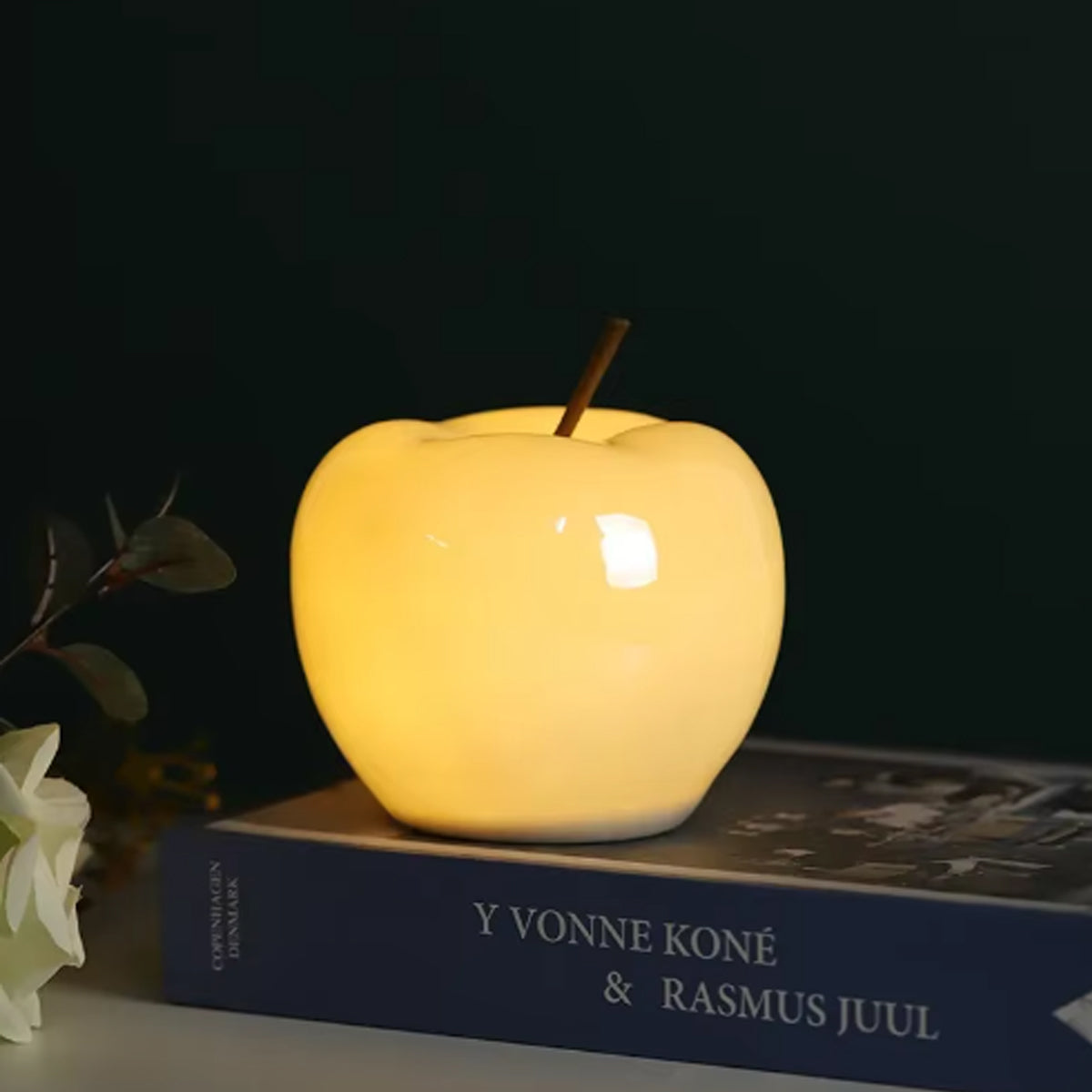 Lampa Nocna Jabłko Ceramiczna Bezprzewodowa – Lampka Nocna w 2 Rozmiarach do Sypialni i Pokoju Dziecięcego 3