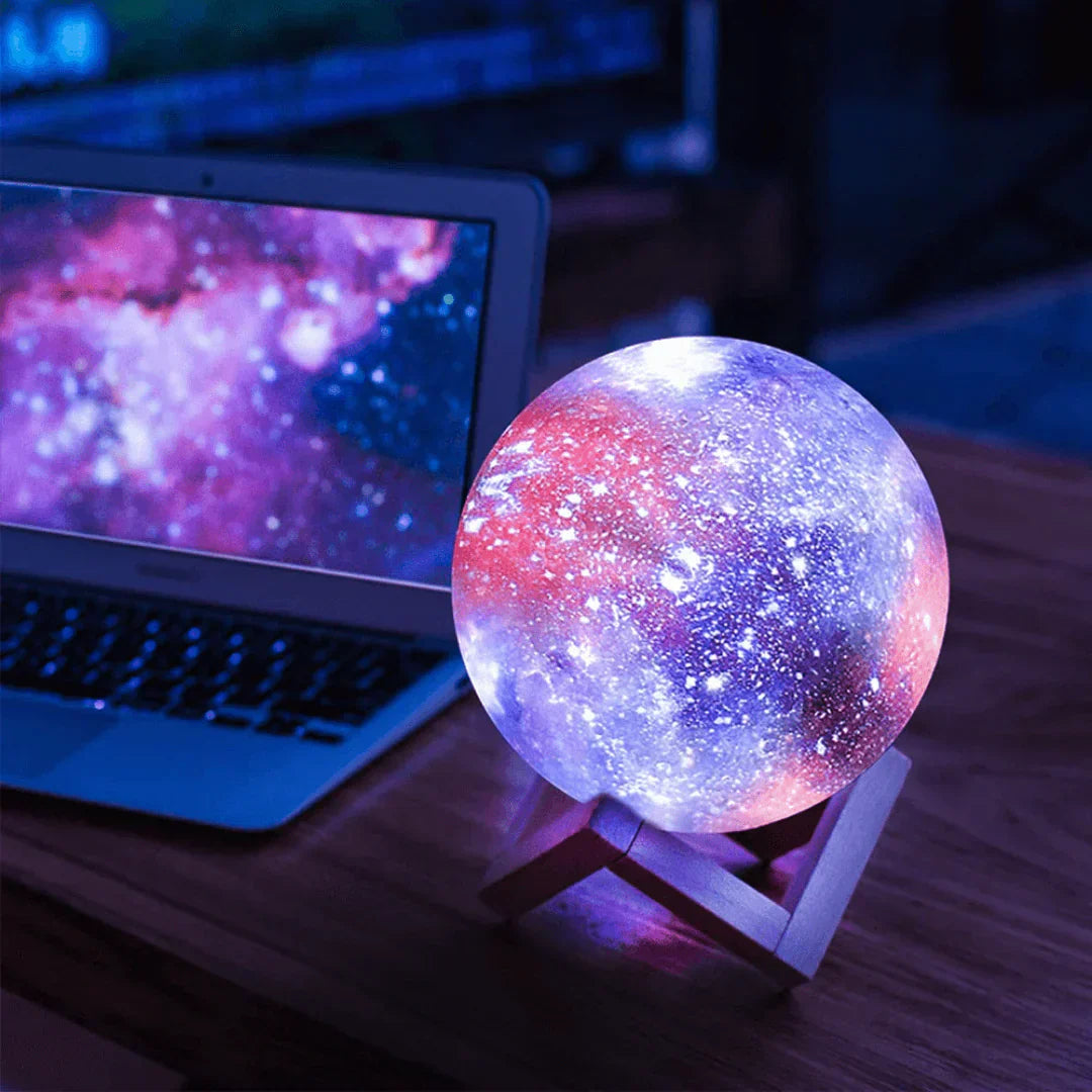 Lampa Nocna z Projekcją Gwiazd i Dotykowym Sterowaniem – Elegancka Lampka Nocna do Sypialni z Wielokolorowym Światłem 0