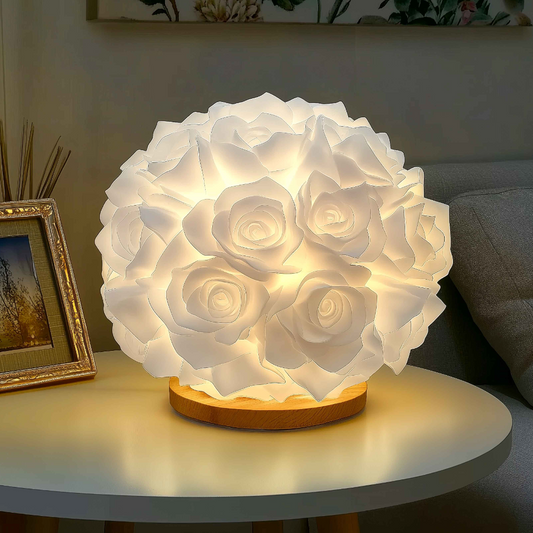Lampa Ozdobna LED w Kształcie Róży z Ciepłym Światłem, 24 cm – Nowoczesny Element Dekoracyjny do Wnętrz 1