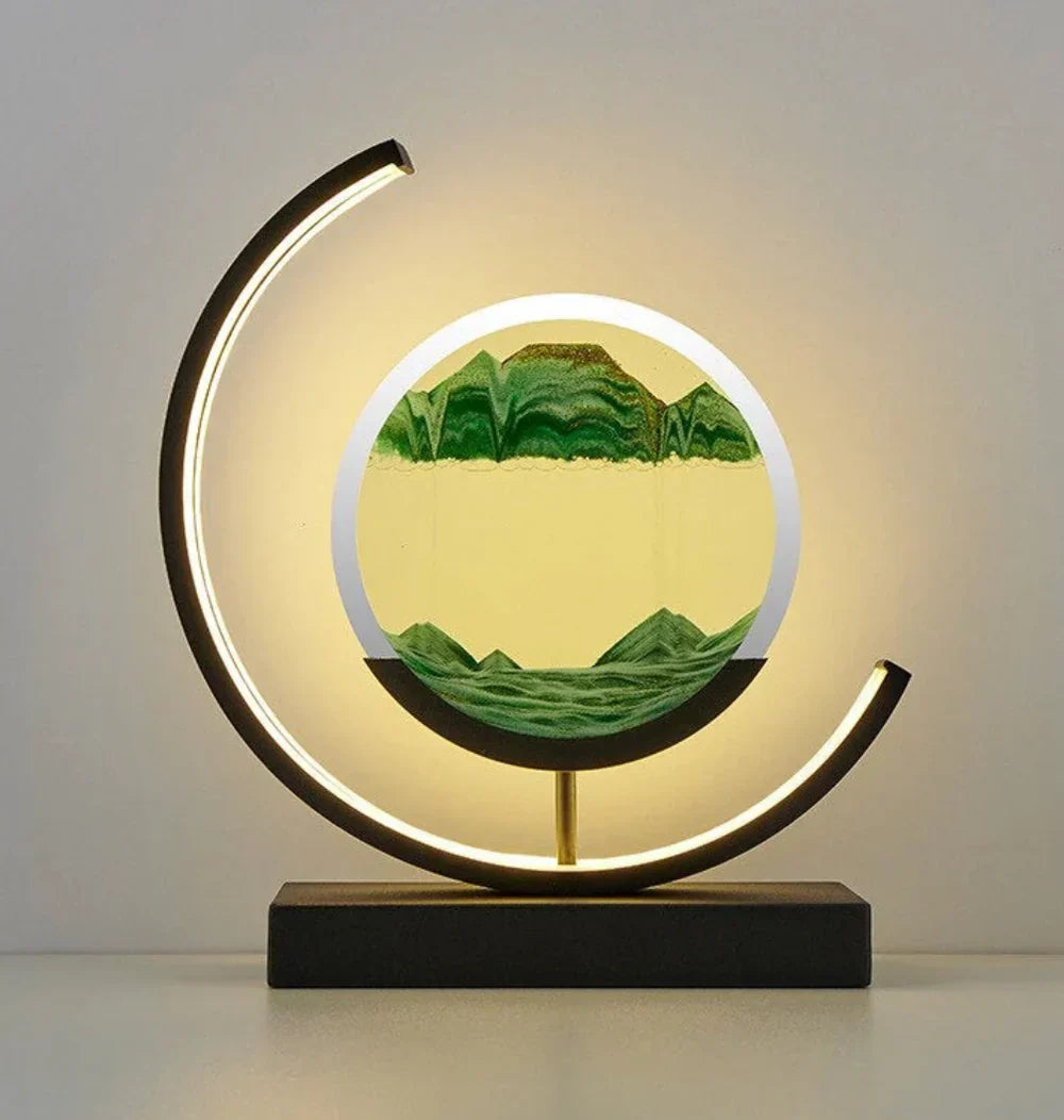 Lampa Ozdobna Sandlandschaft z Naturalnym Światłem, Szkło i Drewno, Nowoczesny Styl, 30 cm Wysokości 1