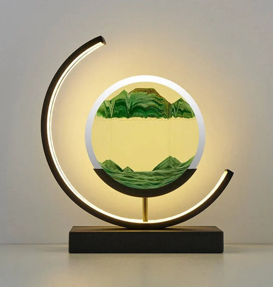 Lampa Ozdobna Sandlandschaft z Naturalnym Światłem, Szkło i Drewno, Nowoczesny Styl, 30 cm Wysokości 1