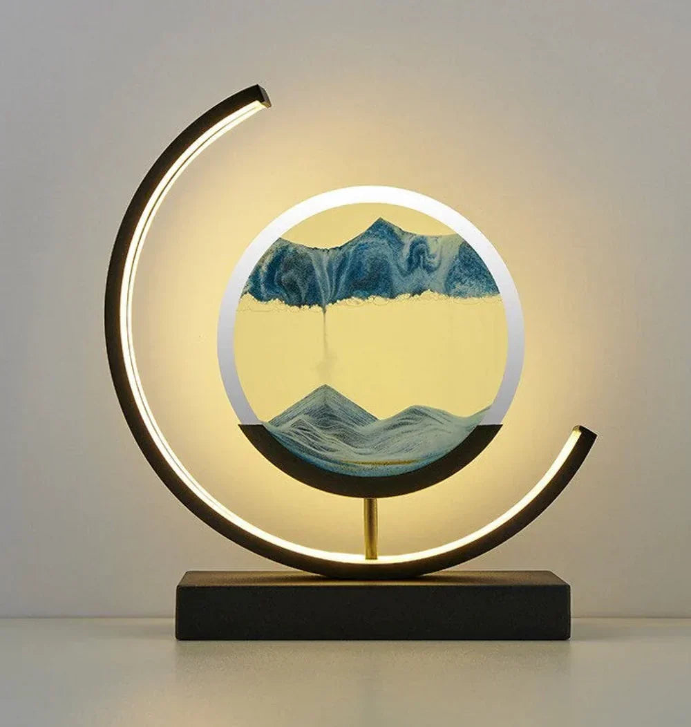 Lampa Ozdobna Sandlandschaft z Naturalnym Światłem, Szkło i Drewno, Nowoczesny Styl, 30 cm Wysokości 2
