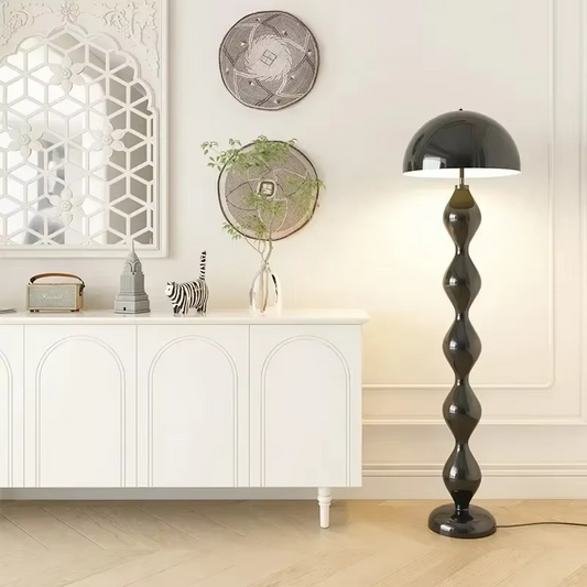 Lampa Podłogowa w Stylu Skandynawskim z Ciepłym Światłem – Minimalistyczna Lampa Stojąca do Czytania, Metalowa, Ø 40 cm, H 150 cm 0