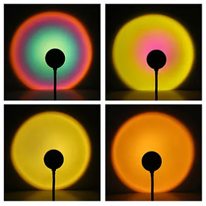 Lampa Projektorowa Zachodu Słońca – Relaksująca Lampa Stołowa LED 5W, Metalowa, 30 cm, Tworzy Uspokajającą Atmosferę 2