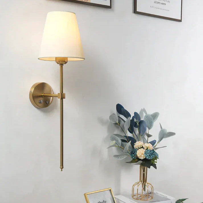 Lampa Ścienna Bezprzewodowa z Eleganckim Abażurem – Kinkiet Ścienny LED w Kolorze Czarnym, Złotym lub Srebrnym 0