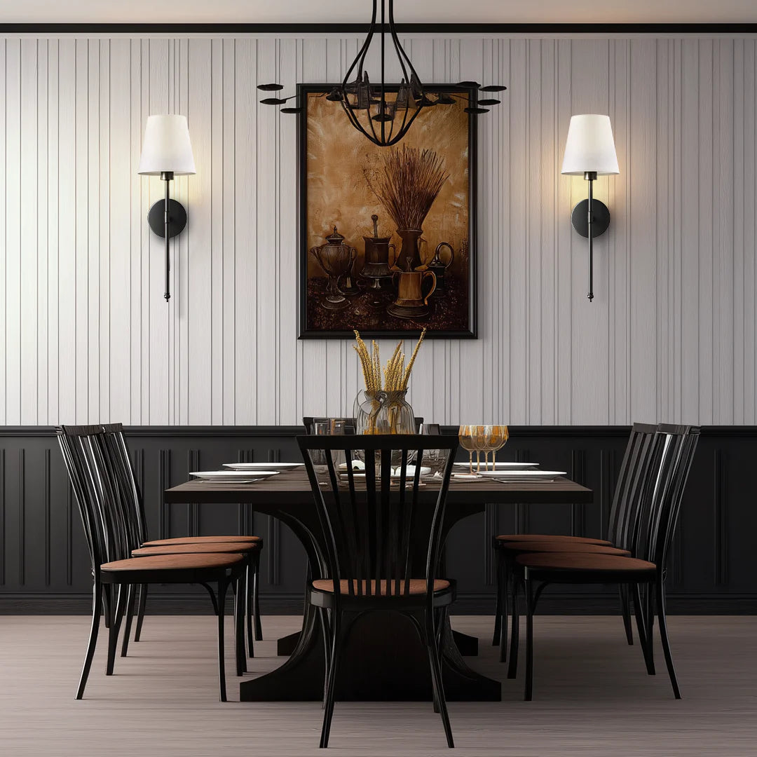 Lampa Ścienna Bezprzewodowa z Eleganckim Abażurem – Kinkiet Ścienny LED w Kolorze Czarnym, Złotym lub Srebrnym 6