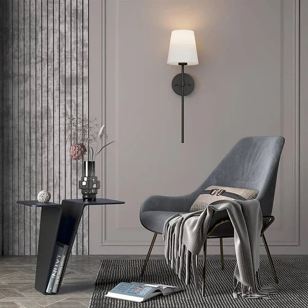 Lampa Ścienna Bezprzewodowa z Eleganckim Abażurem – Kinkiet Ścienny LED w Kolorze Czarnym, Złotym lub Srebrnym 7