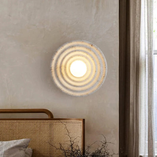 Lampa Ścienna Espen, Okrągła Kinkiet Ścienny Beżowy, 22 cm – Nowoczesny Minimalistyczny Design do Sypialni i Przedpokoju 1