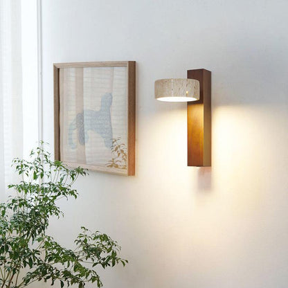 Lampa Ścienna LED Wabi Sabi z Naturalnego Kamienia i Drewna, Minimalistyczny Kinkiet na Ścianę do Sypialni i Jadalni 3