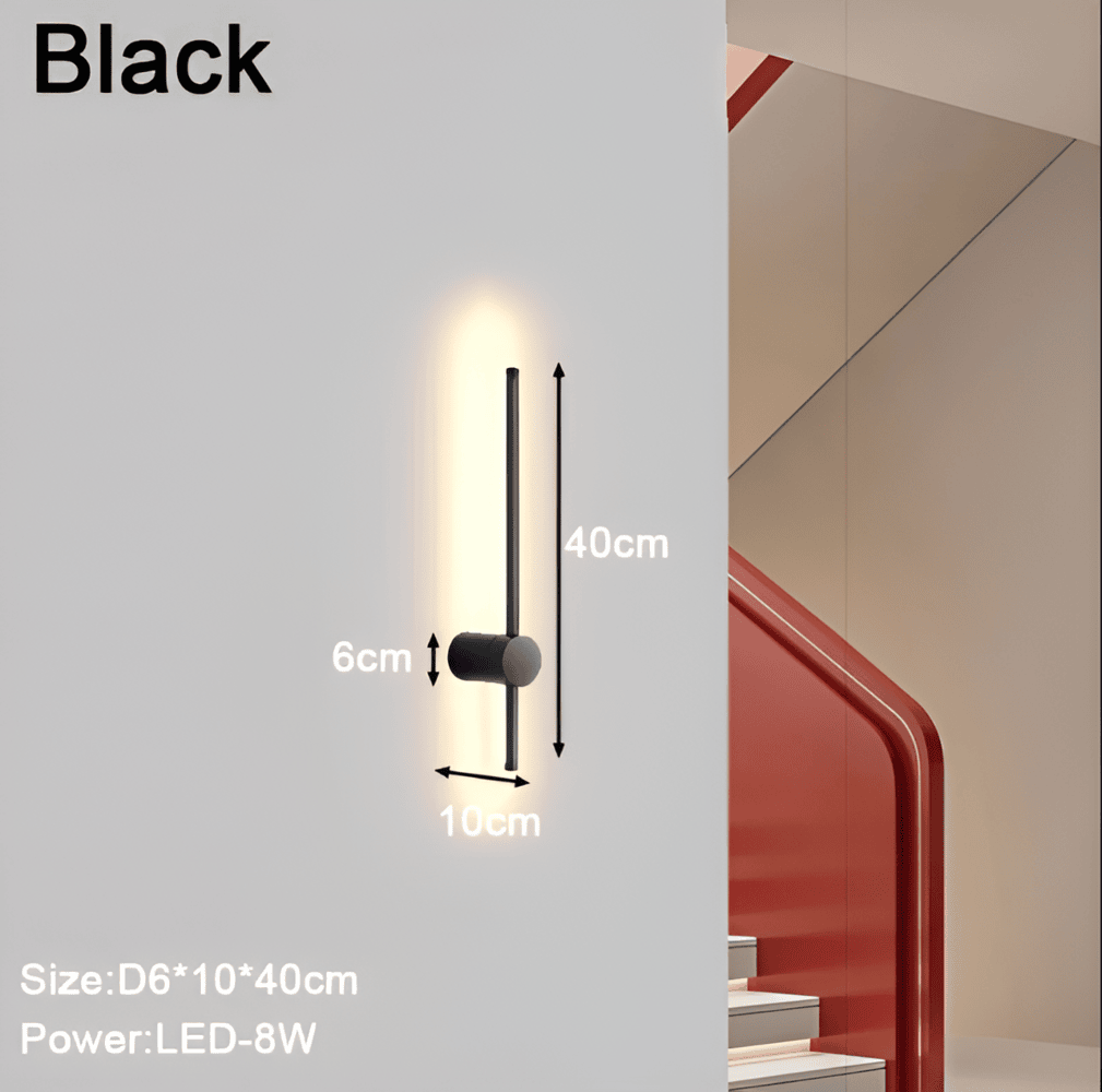 Lampa Ścienna LED w Stylu Skandynawskim z Regulacją – Kinkiet Ścienny z Miękkim Światłem, Czarny Akcent do Wnętrz 6