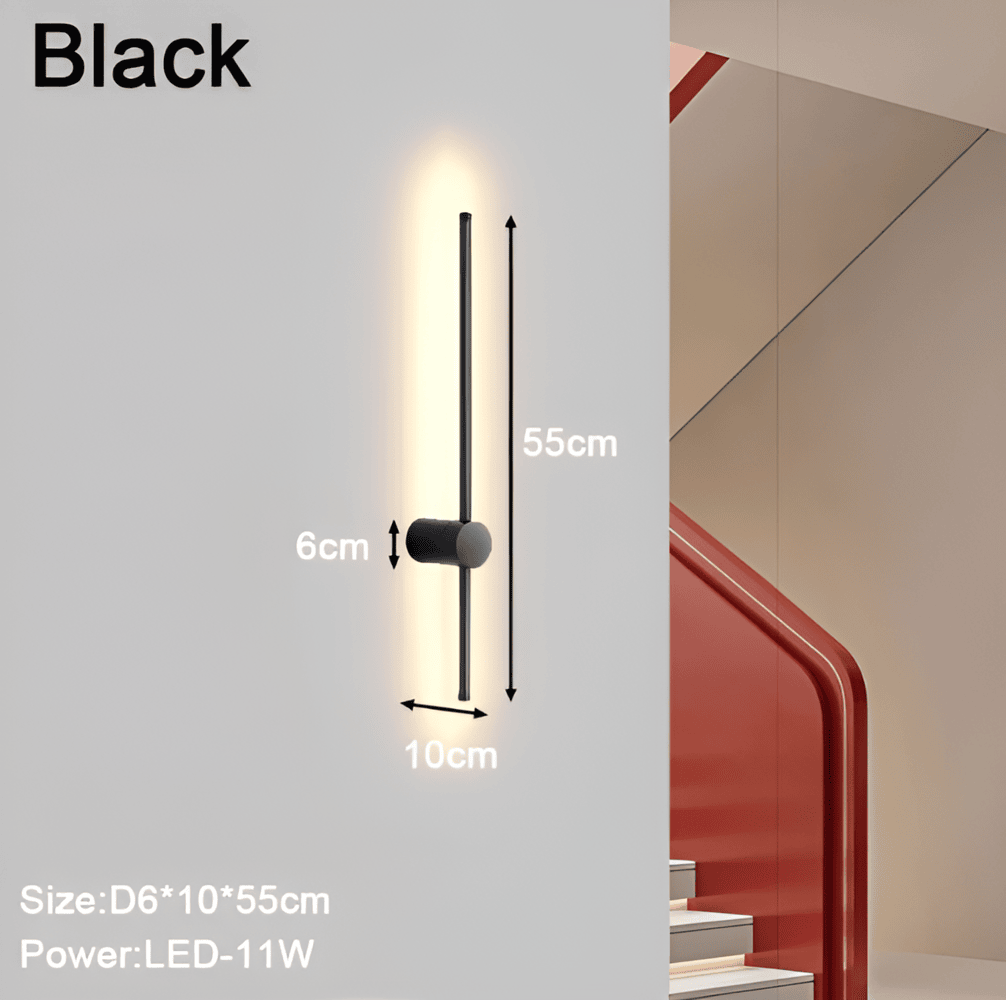 Lampa Ścienna LED w Stylu Skandynawskim z Regulacją – Kinkiet Ścienny z Miękkim Światłem, Czarny Akcent do Wnętrz 8
