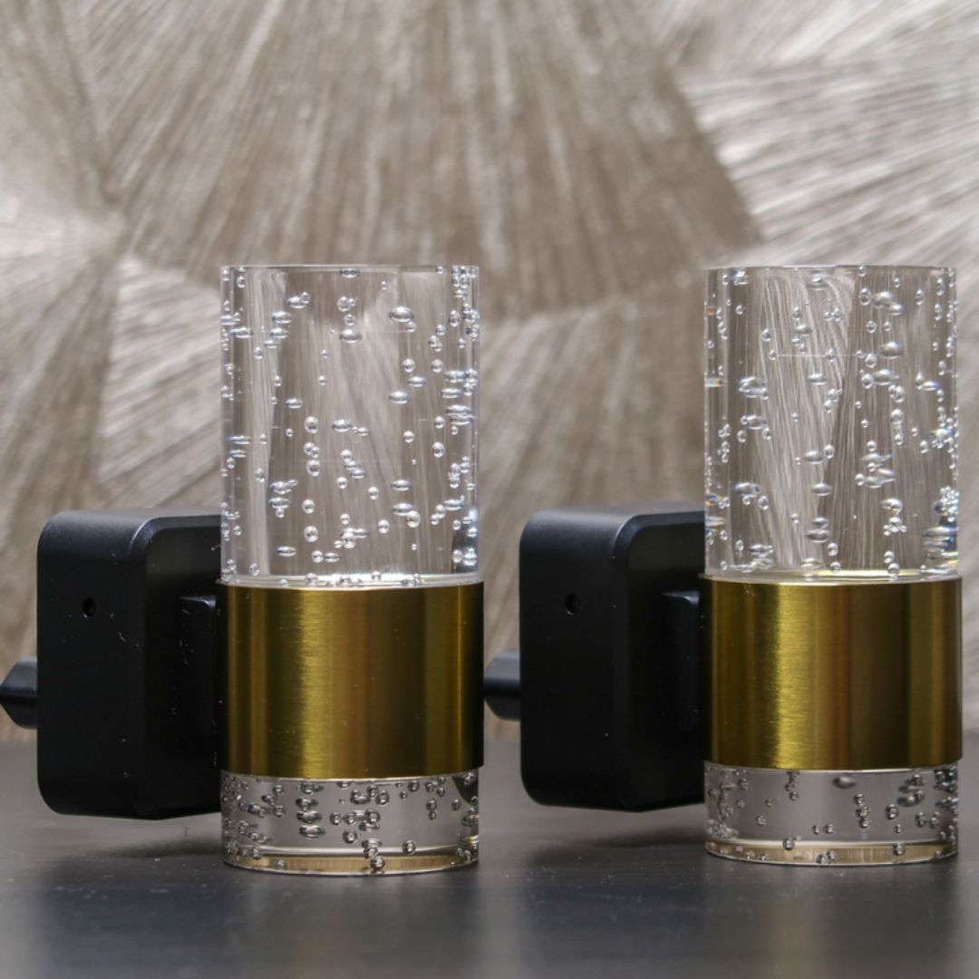 Lampa Ścienna LED z Automatycznym Czujnikiem Światła, Regulowana Jasność, Luksusowy Kinkiet Ścienny z Złotymi Akcentami 3