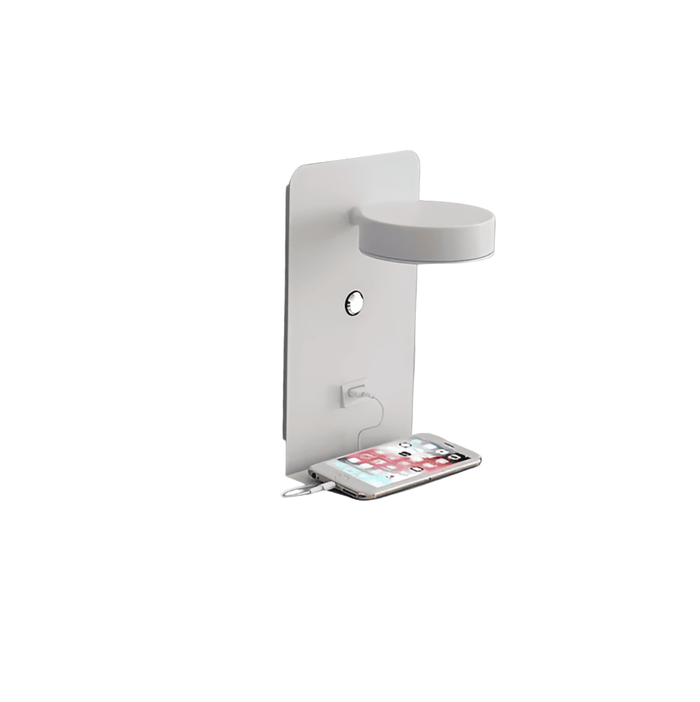 Lampa Ścienna LED z Półką i Portem USB – Nowoczesny Kinkiet Ścienny do Sypialni, Regulowane Oświetlenie, Aluminiowa Konstrukcja 5