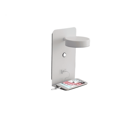 Lampa Ścienna LED z Półką i Portem USB – Nowoczesny Kinkiet Ścienny do Sypialni, Regulowane Oświetlenie, Aluminiowa Konstrukcja 5