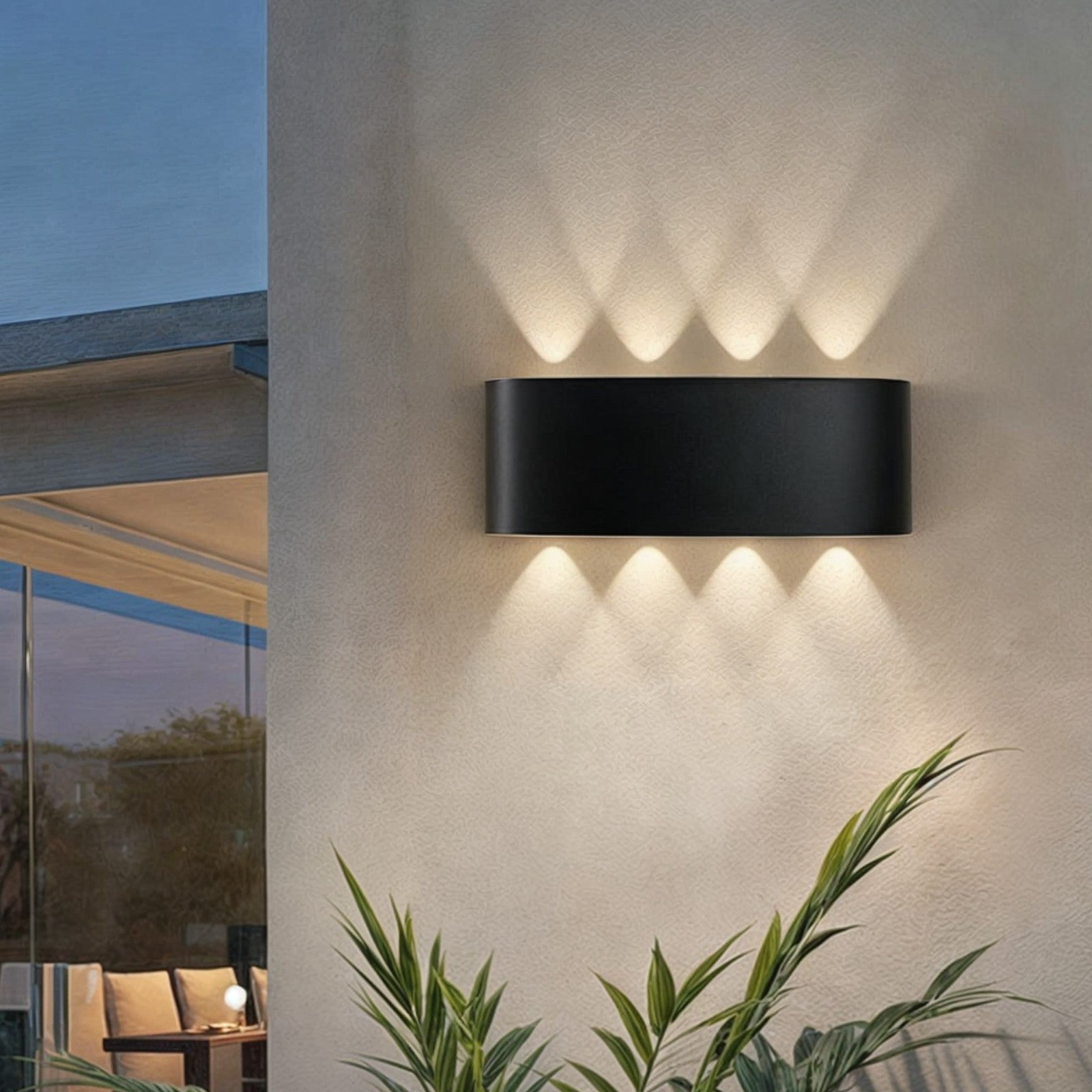 Lampa Ścienna Wodoodporna IP65 w Kolorze Czarnym i Białym – Nowoczesny Kinkiet Ścienny LED do Użytku Zewnętrznego 6