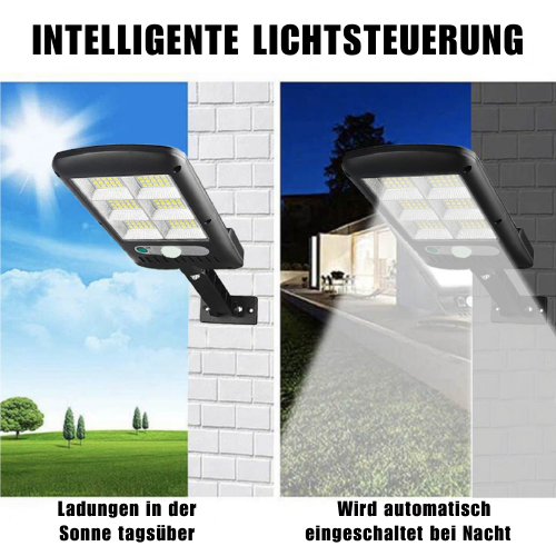 Lampa Solarna Ogrodowa LED z Czujnikiem Ruchu i Pilotem, Super Jasne Światło 6000K, IP65, Energooszczędna 2
