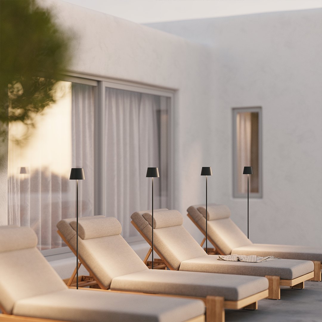 Lampa Stojąca LED Czarna – Regulowana Wysokość do Salonu i na Zewnątrz | Nowoczesne Oświetlenie Bezprzewodowe 4
