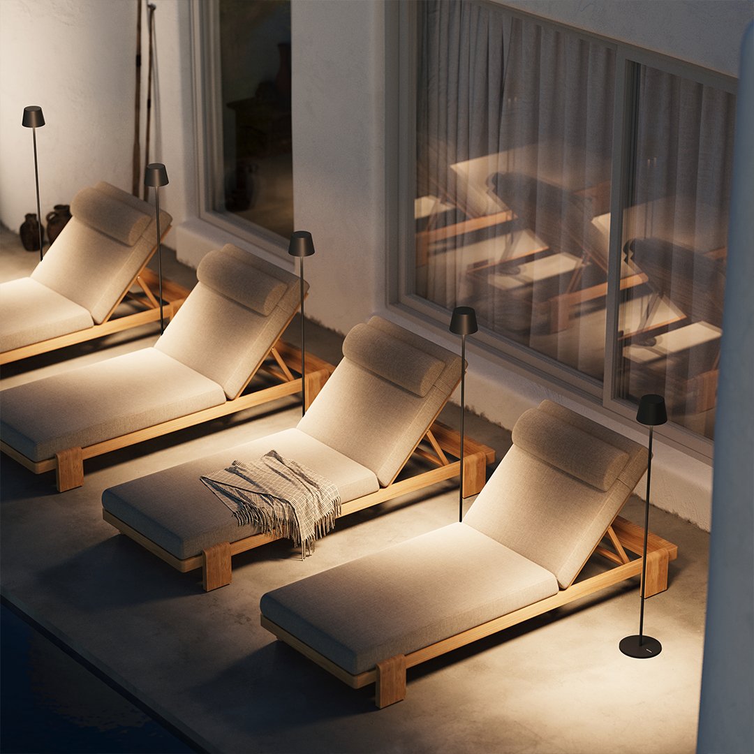 Lampa Stojąca LED Czarna – Regulowana Wysokość do Salonu i na Zewnątrz | Nowoczesne Oświetlenie Bezprzewodowe 5