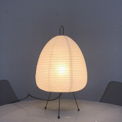 Lampa Stołowa Japońska z Papieru Ryżowego i Żelazną Podstawą – Retro Lampy Stołowe do Salonu i Sypialni 0