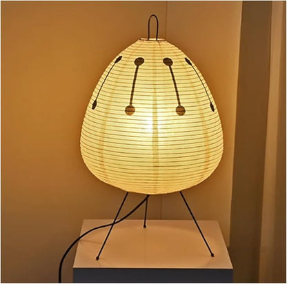 Lampa Stołowa Japońska z Papieru Ryżowego i Żelazną Podstawą – Retro Lampy Stołowe do Salonu i Sypialni 10