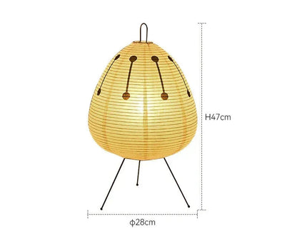 Lampa Stołowa Japońska z Papieru Ryżowego i Żelazną Podstawą – Retro Lampy Stołowe do Salonu i Sypialni 5