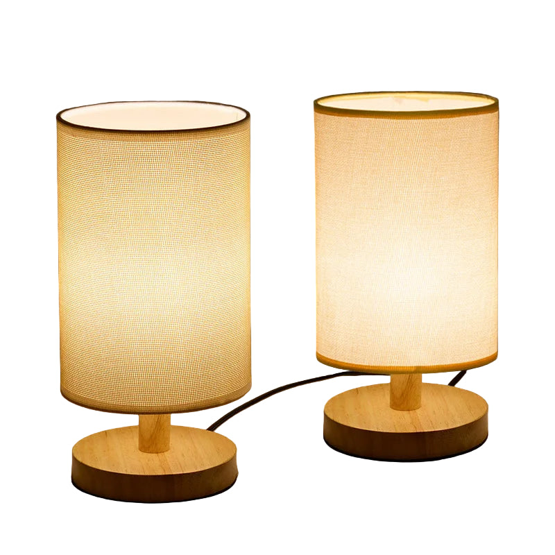 Lampa Stołowa LED Czarna z Drewnianym Akcentem, Regulowana Jasność – Lampy Stołowe do Salonu 8