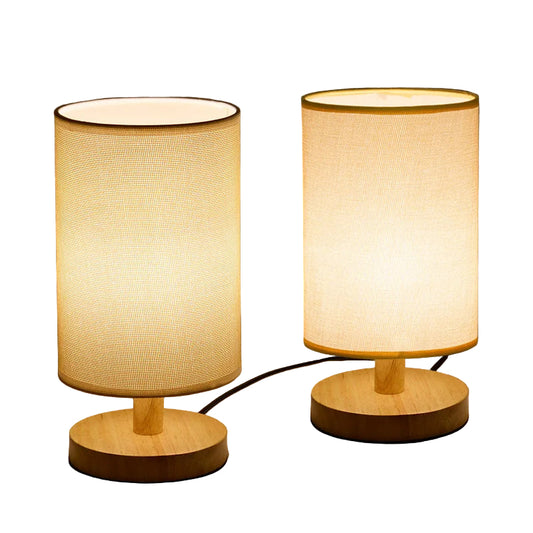 Lampa Stołowa LED Czarna z Drewnianym Akcentem, Regulowana Jasność – Lampy Stołowe do Salonu 8