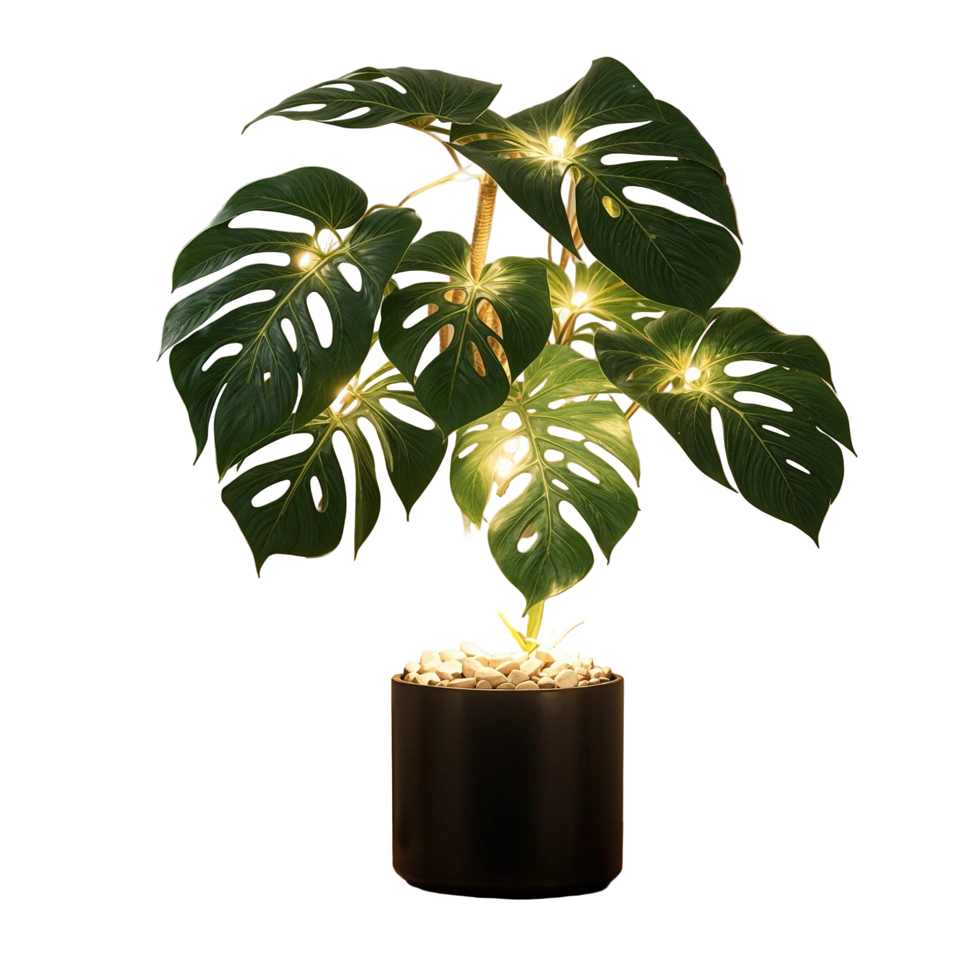 Lampa Stołowa LED Monstera – Zielona Lampa Dekoracyjna do Salonu, Tropikalny Design, 45 cm 4