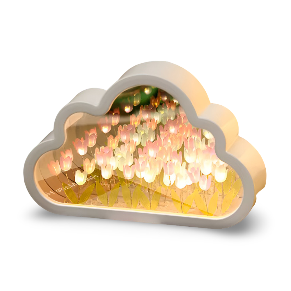 Lampa Stołowa LED Tulip 2 w 1 – Bezprzewodowa Lampka Nocna i Lustro na Baterie do Salonów i Sypialni 0