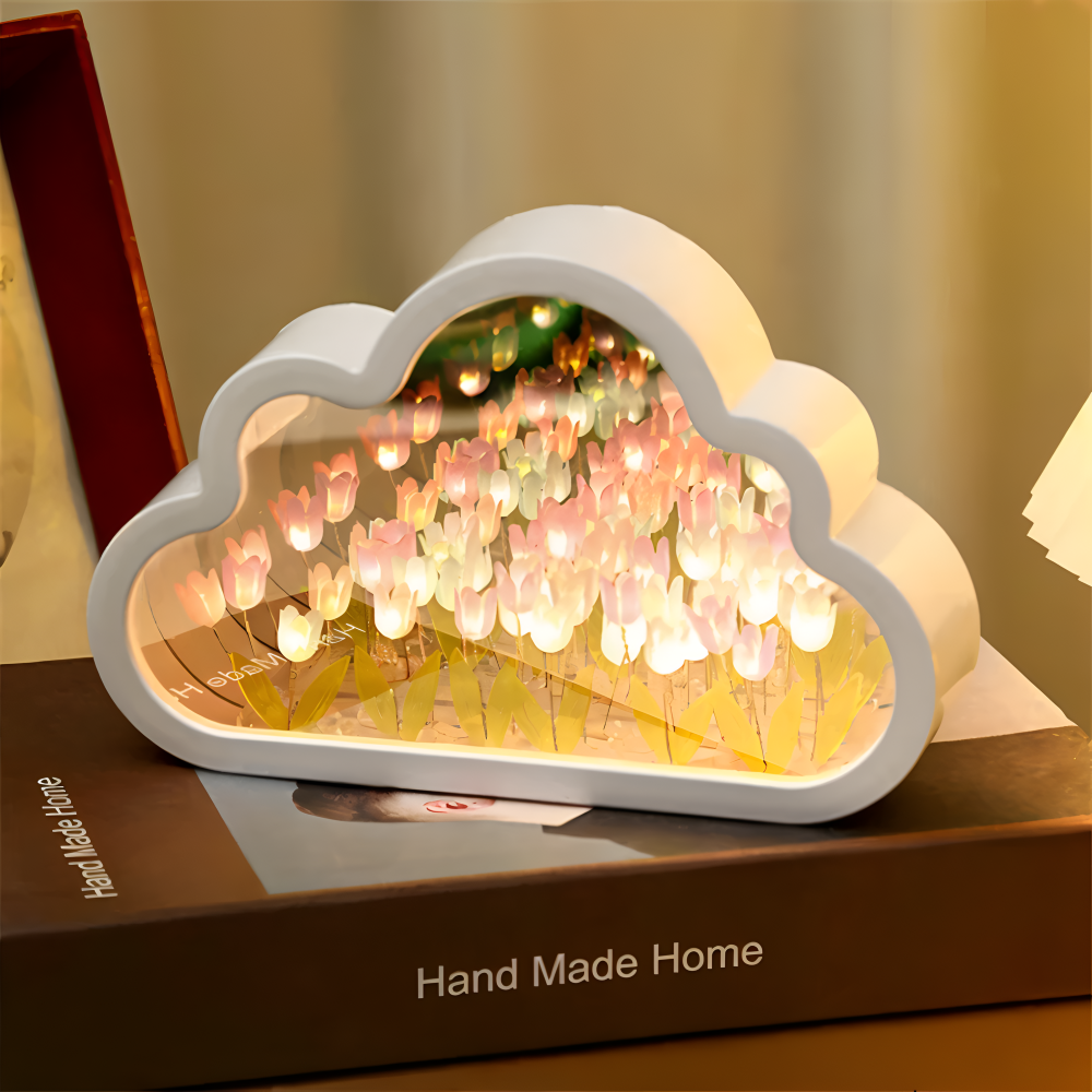 Lampa Stołowa LED Tulip 2 w 1 – Bezprzewodowa Lampka Nocna i Lustro na Baterie do Salonów i Sypialni 4