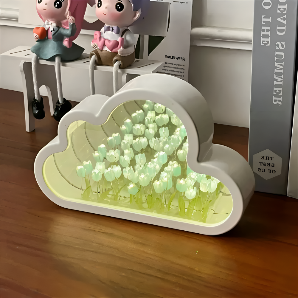 Lampa Stołowa LED Tulip 2 w 1 – Bezprzewodowa Lampka Nocna i Lustro na Baterie do Salonów i Sypialni 5