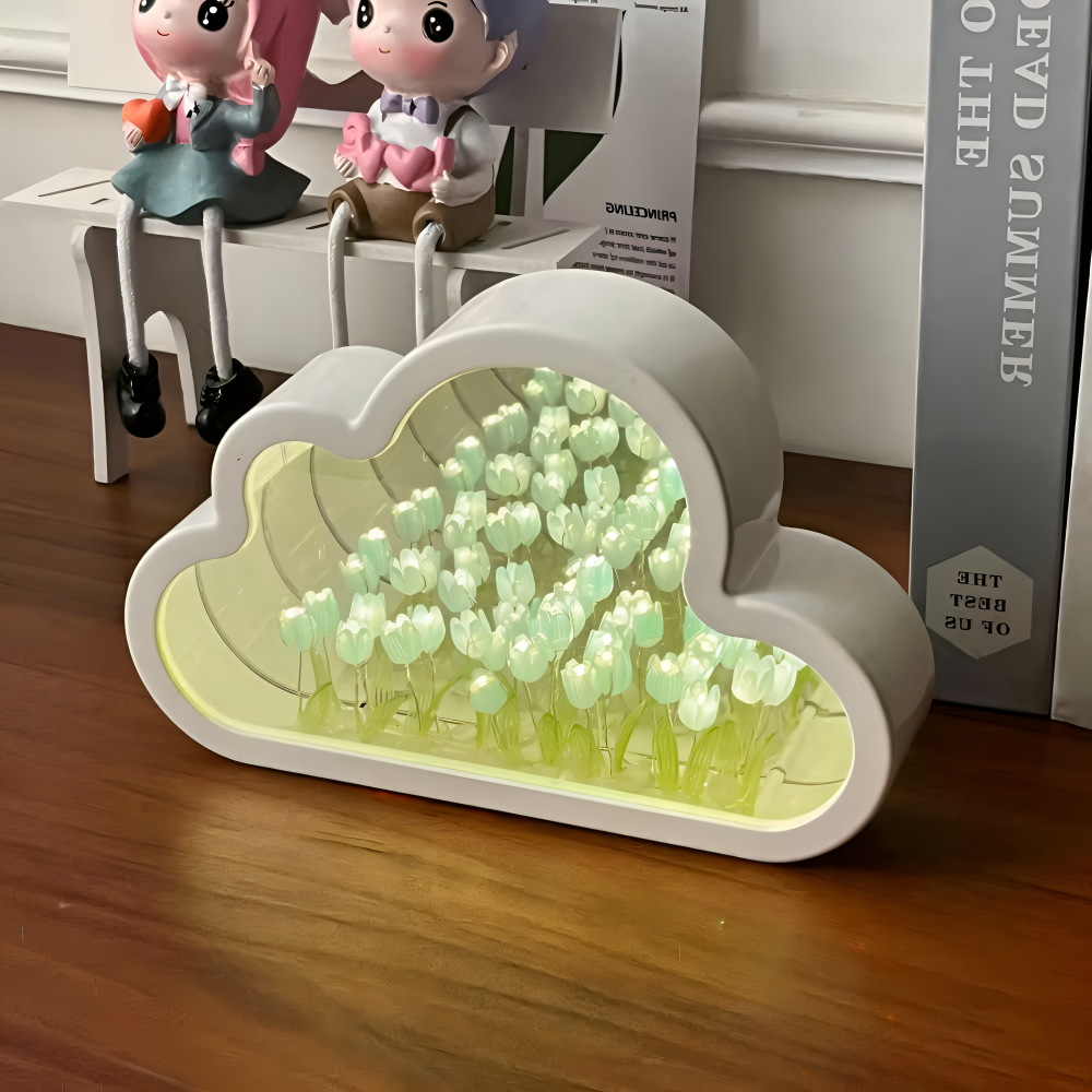 Lampa Stołowa LED Tulip 2 w 1 – Bezprzewodowa Lampka Nocna i Lustro na Baterie do Salonów i Sypialni 8