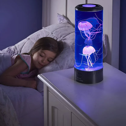 Lampa Stołowa LED z Meduzą – Kolorowe Nocne Światło do Wnętrz, Energooszczędna i Bezpieczna, Idealna do Sypialni i Pokoju Dziecięcego 0