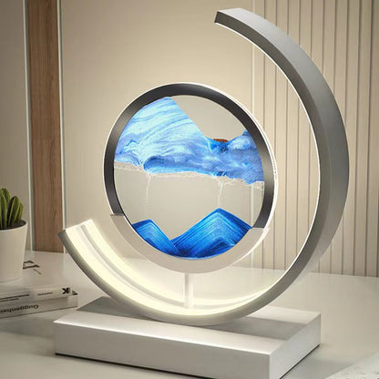Lampa Stołowa LED z Piaskiem – Unikalny Efekt 3D, Nowoczesny Design do Salonu, Przyjazne dla Oczu Światło 7