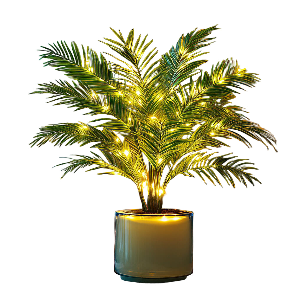 Lampa Stołowa Palm Paradise LED – Egzotyczna Lampka do Salonów i Sypialni, Zielona, 30 cm, Zasilanie USB 0
